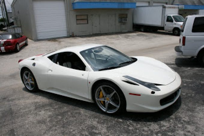 Matte White & Black Ferrari 458 Car Wrap Fort Lauderdale Florida by 3M CERTIFIED Car Wrap Solutions