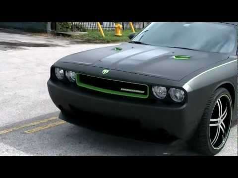 Pompano Beach, Fl Matte Black Car Wrap Dodge Challenger | 3M CERTIFIED C…