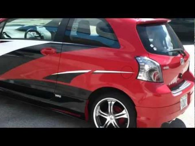 Custom Toyota Yaris Wrap Graphics and Racing Stripes Fort Lauderdale, Fl…