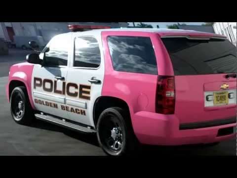 Golden Beach Police Pink Car Wrap | Breast Cancer Awareness