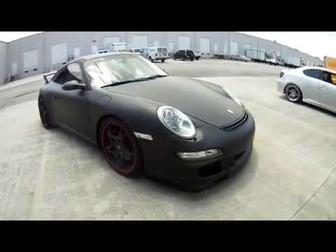 Porsche 911 GT3 Matte Black Car Wrap Coral Gables Miami, Florida