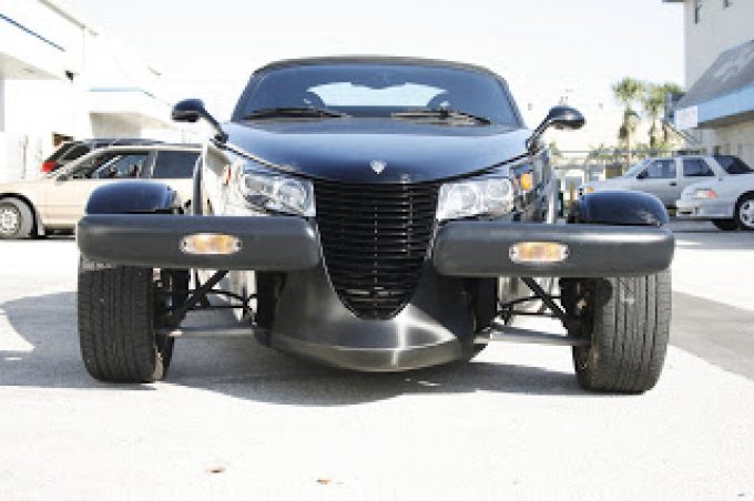 Dodge Prowler Carbon Fiber Wrap on Front Cowl and Rear Wheel Flaring by Car Wrap Solutions