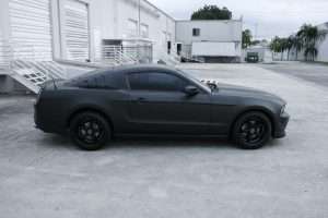 Black matte Ford Mustand car wrap Fort Lauderdale Florida