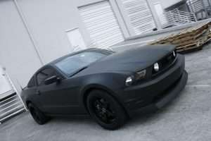 Ford Mustang GT matte black car wrap Fort Lauderdale