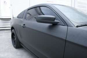 Ford Mustang flat black matte vehicle wrap fort lauderdale florida