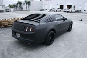 flat black wrap Mustang GT Miami Florida