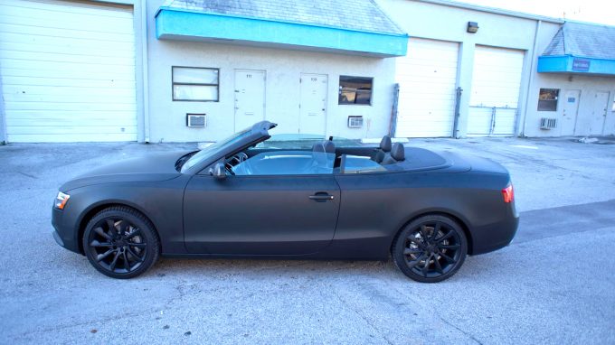 Audi A5 Custom Matte Black Car Wrap Miami Florida Audi A5 Custom Matte Black Car Wrap Miami Florida