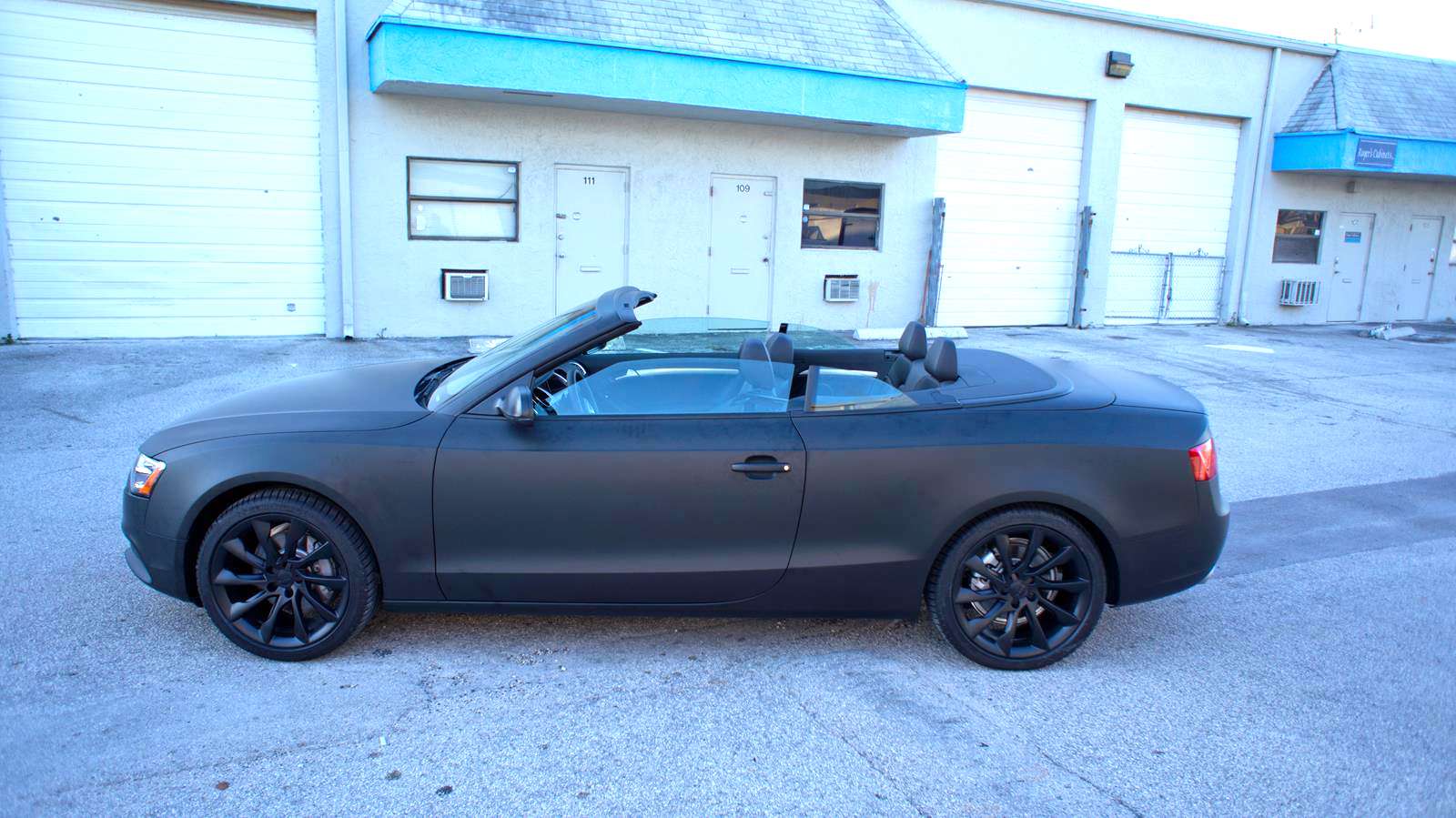 Audi A5 Custom Matte Black Car Wrap Miami Florida