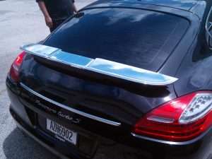 Porsche Panamera Chrome Vinyl Spoiler Wrap