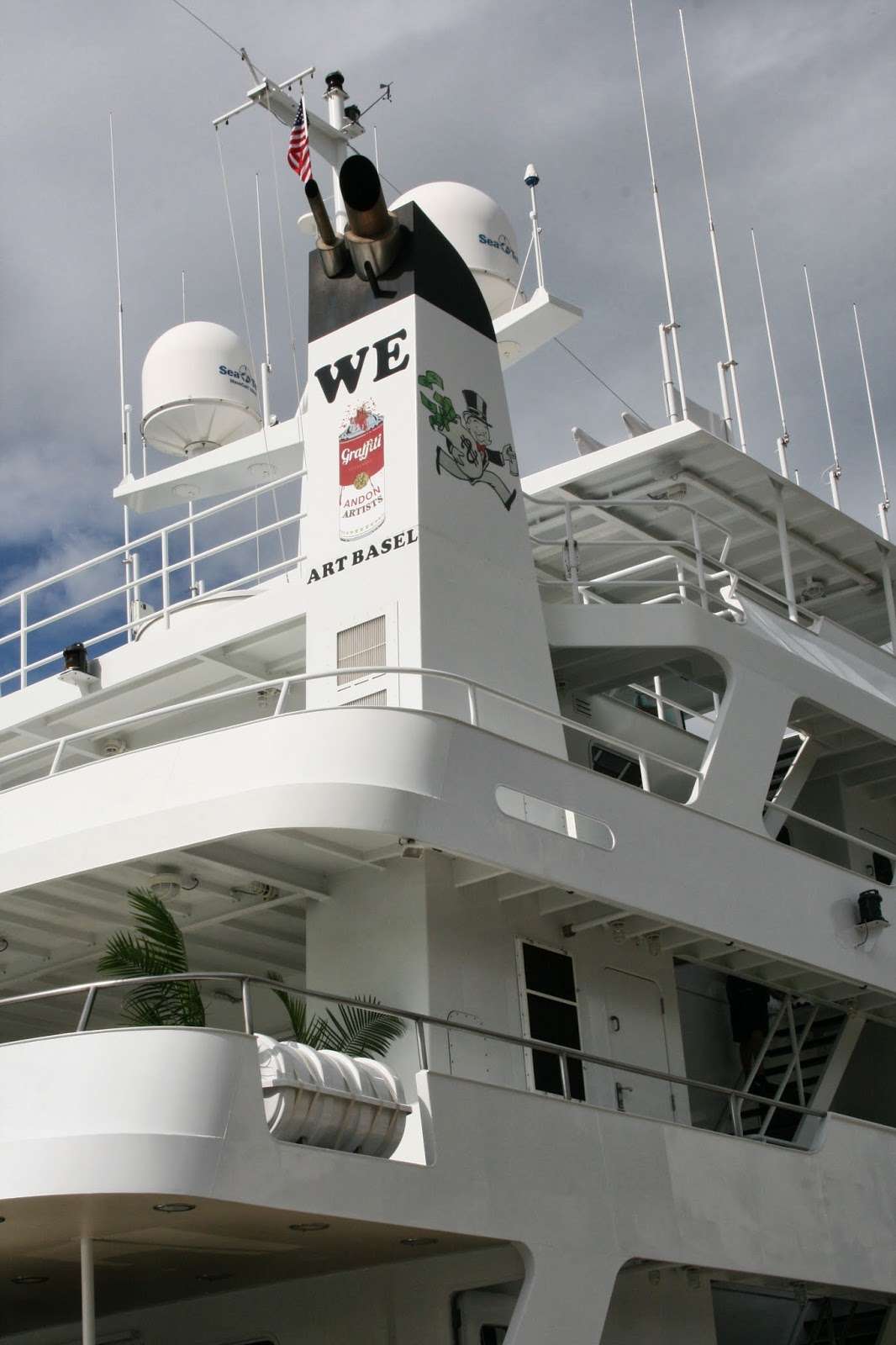 Custom Vinyl Yacht Graphics & Lettering Miami Florida | Artist Alec Art Basel Miami on Copasetic Yacht Miami Florida
