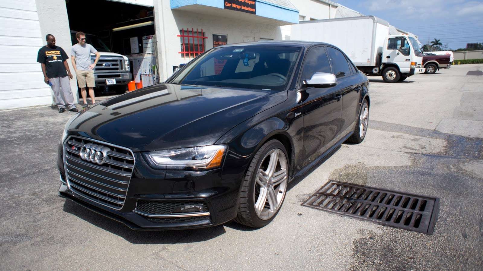 Audi Black Wrapped Window Trim Shadowline Miami Florida