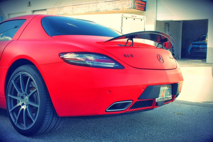 Custom Mercedes-Benz SLS AMG GT Matte Red & Matte Black Vinyl Wrap Coral Gables Florida Custom Mercedes-Benz SLS AMG GT Matte Red & Matte Black Vinyl Wrap Coral Gables Florida