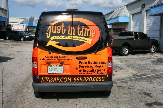 Ford Transit Connect 3M Vinyl Vehicle Wrap Advertising Sunrise Florida | Just In Time Air Conditioning