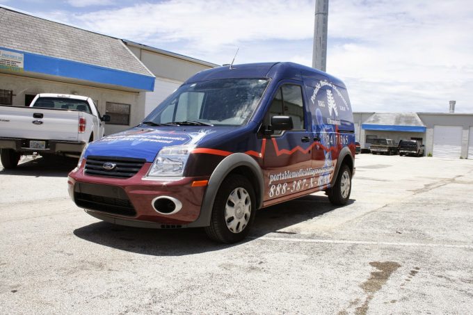 West Palm Beach Florida Ford Transit Connect Vinyl Van Wrap Advertising | Portable Medical Diagnostics