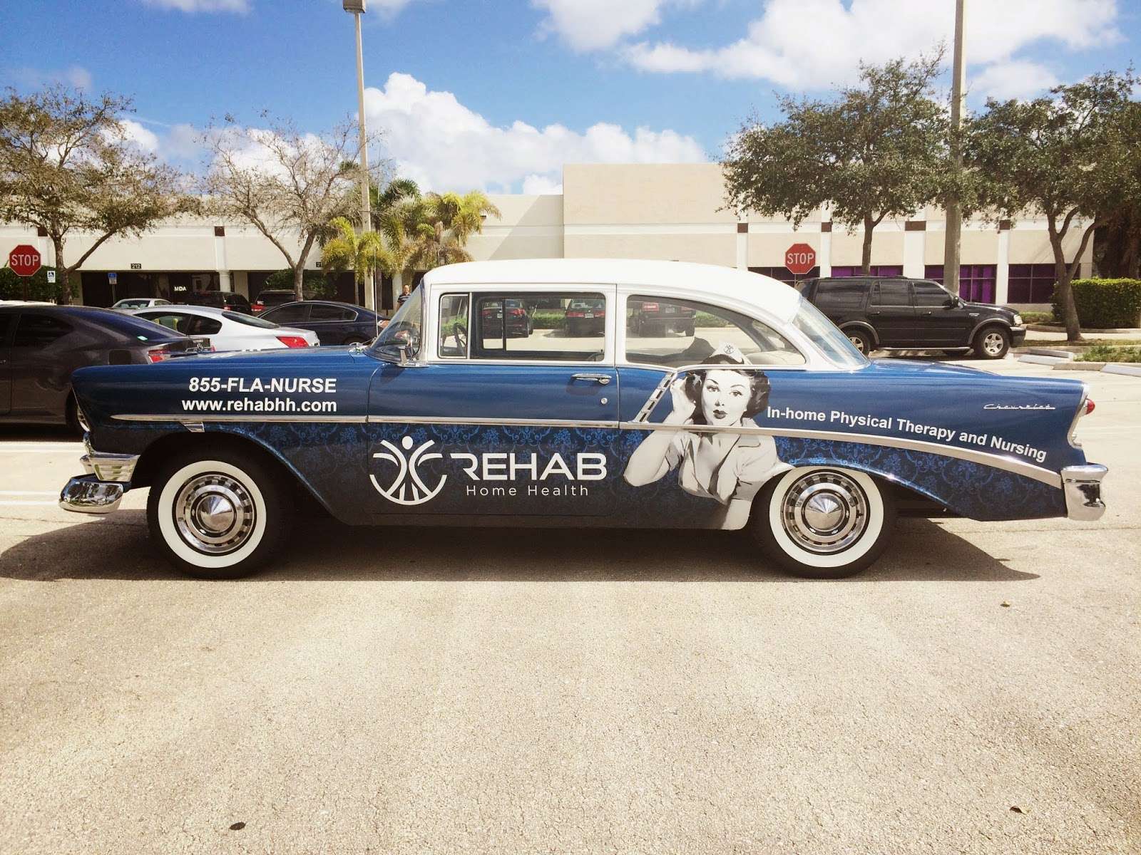 Classic Chevrolet Car Wrap Advertising Boynton Beach Florida for Rehab Home Health by Car Wrap Solutions