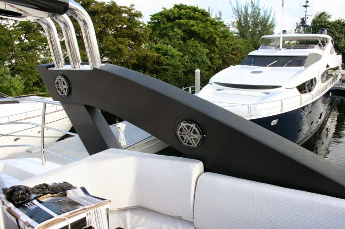Sunseeker Boat Yacht Carbon Fiber Vinyl Wrap Fort Lauderdale Florida