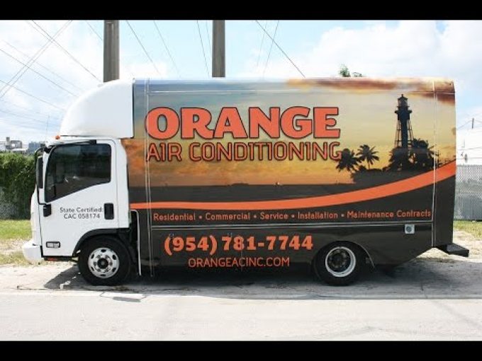 Air Conditining HVAC Vinyl Vehicle Wrap Fort Lauderdale Florida | Orange Air Conditioning