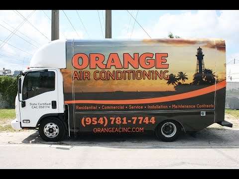 Air Conditining HVAC Vinyl Vehicle Wrap Fort Lauderdale Florida | Orange Air Conditioning