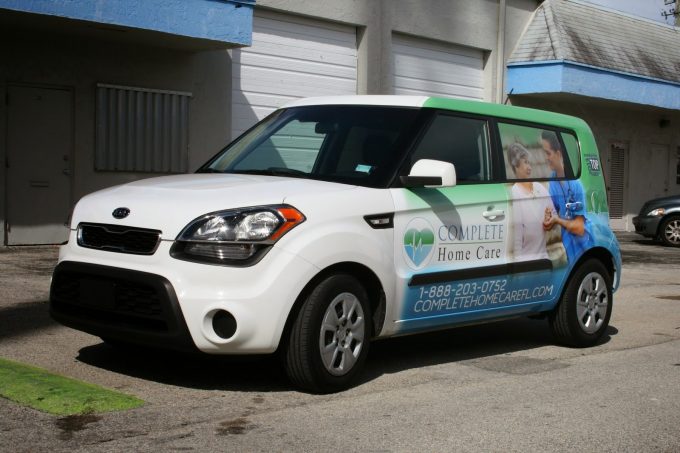 Kia Soul Vehicle Wrap Deerfield Beach Florida for Home Health Care Specialist Complete Home Care