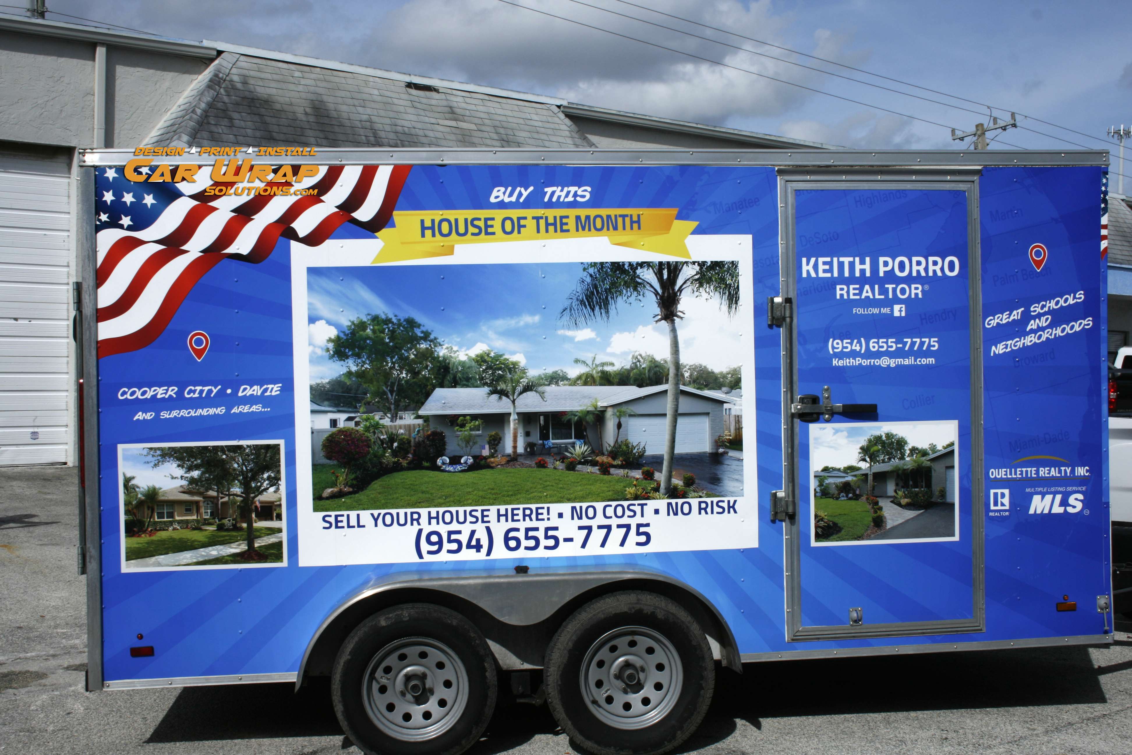 Trailer Vinyl Wrap Small Business Marketing Davie Florida | Car Wrap Solutions