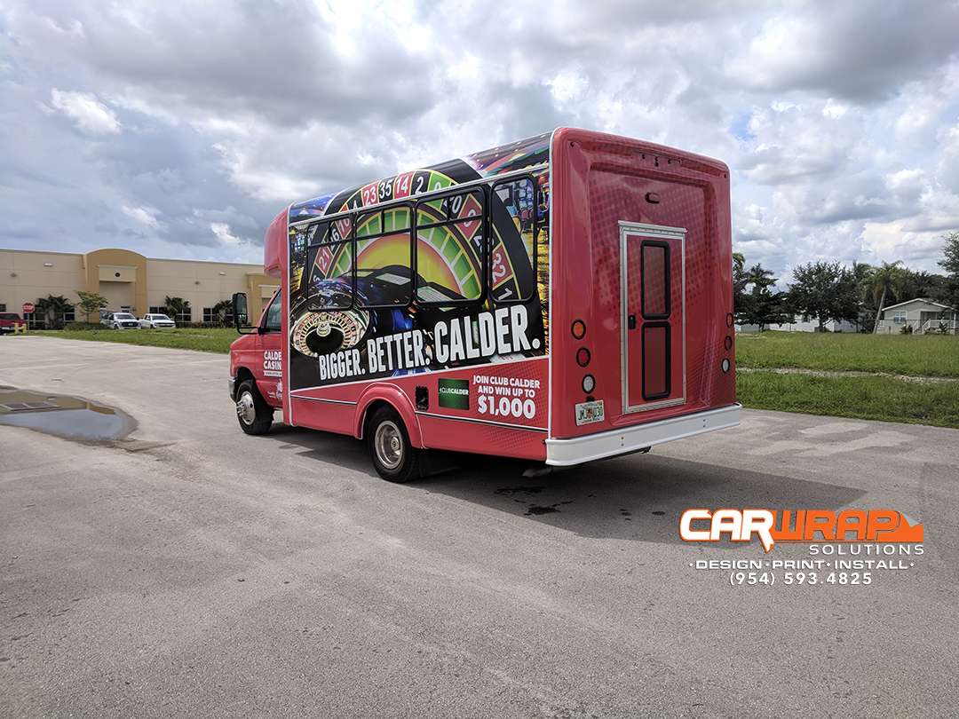 Shuttle Bus Wrap Advertising Miami Florida for Miami Florida’s Calder Casino